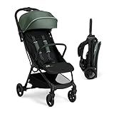 Jeep Altitude Compact Travel Stroller by Delta Children Greenguard Gold, Easy One Hand Fold, Lightweight, Extendable Canopy with Peek-a-Boo Window, Reclining Seat, 4 Wheel Suspension, Olive Green