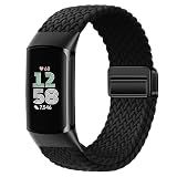 Elastic Soft Braided Bands Compatible with Fitbit Charge 6/5 Band Women Men