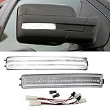 Aexploer Side Mirror Turn Signal Lights LED Assembly Compatible with F150 2009-2014/for Mark LT 2010-2014,Blink Turn Marker Lamp (Clear Len White Light)