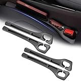 YAFCN Car Seat Gap Filler Organizer 4 pcs, Universal Car Seat Gap Blocker with Storage Slot, Leak-Proof Seat Gap Plug for Car SUV Truck, Automotive Interior Accessories, Black (4 pcs, Black)