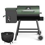 DAMNISS Grills DAPG-03 Electric Wood Pellet Smoker Grill, 456 SQ.IN Cook Area Pellet Grill with Auto Feed & PID Temperature Control (180-450°F), 8 in 1 BBQ Grill & Rain Cover for Backyard Outdoor