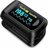 Healthtree JKS50B Pulse Oximeter Fingertip - Blood Oxygen monitor Fingertip with Perfusion Index, Fast 5-8s Reading, Large OLED Display, SpO2 & Heart Rate monitor for Home, Sports, Travel (Includes Batteries & Lanyard)
