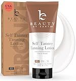 Tanning Lotion Self Tanner - USA Made with Natural and Organic Ingredients Non Toxic Sunless Browning Lotion, Best Gradual Tanner for Men and Women, Streak-Free Fake Tan, Fair to Medium