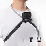 PGYTECH CapLock Action Camera Neck Mount, Large Size, Quick Release Neck Camera Holder & Chest Strap, Hands-Free POV Vlogging for DJI OSMO Action 6/5 Pro/Pocket 4/3/Xtra Muse, Gopro 13-10, Insta360