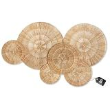 CHI AN HOME Wicker 23 Inch Jute Wall Decor Baskets, Set of 6 Extra Large Woven Jute Wall Plates, 23",21",15",13",12,10", Decorative Baskets for Wall Arts, Wall Hanging for Bedroom, Living Room, Office