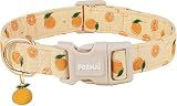 PREHAI Orange Dog Collar with Pendant Pale Yellow Summer Spring Design for boy Girl Small Medium Large Dogs Collars S