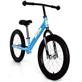 bicystar 16 Inch Balance Bike, Toddler Bicycle Ages 5-8, Air Tires, No Pedals Push Bike, Toddler Outdoor Toy Bike for Kids, Boys Girls, Blue