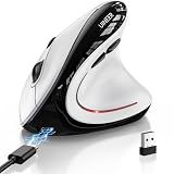 Uineer Ergonomic Wireless Vertical Mouse, 3-Mode Bluetooth 5.0/4.0 & 2.4GHz