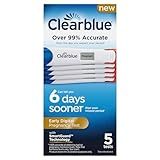 Clearblue Early Digital Pregnancy Test, Early Detection at Home Pregnancy Test, 5 Ct