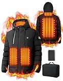 Wodesid Heated Jackets for Men Women with 5V 10000mAh Battery Pack Mens Womens Heated Coats Winter Jackets for Women Men L