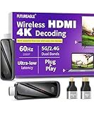 Futureagle Wireless HDMI Transmitter and Receiver 328FT/100M,4K Decode Plug & Play Portable 5G+2.4G Wireless Display Adapter Extender Kit for Video and Audio to Monitor from PC/Projector