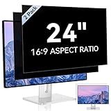 [2 Pack] 24 Inch Computer Privacy Screen for 16:9 Aspect Ratio Widescreen Monitor, Eye Protection Anti Glare Blue Light Computer Monitor Privacy Filter, Removable Anti-Scratch 24in Protector Film