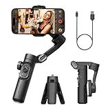 AOCHUAN Phone Gimbal Stabilizer 3-Axis Smartphone Foldable Handheld Gimbal for iPhone with Focus Wheel TikTok YouTube Vlog Stabilizer for iPhone16 15 14 13 12 Pro Max Android-Smart XE