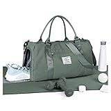 Gym Bag Womens Mens with Shoes Compartment and Wet Pocket Travel Duffel Bag for Women for Plane Sport Gym Tote Bags Swimming Yoga Waterproof Weekend Overnight Carry on Bag Hospital Holdalls