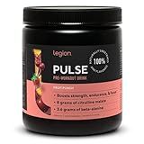 LEGION Pulse Pre Workout Supplement - All Natural Nitric Oxide Preworkout Drink to Boost Energy, Creatine Free, Naturally Sweetened, Beta Alanine, Citrulline, Alpha GPC (Fruit Punch)