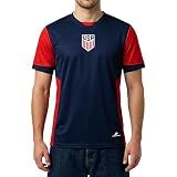 Icon Sports U.S. Soccer USMNT Adult Soccer Game Day Jersey-Inspired Shirt - Legend, Navy, Large