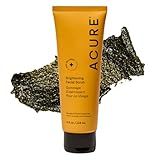 Acure Brightening Facial Scrub - Exfoliating Face Wash, Gentle Daily Scrubber & Exfoliator for Women & Men for Radiant Skin, Cleansing Wash with Sea Kelp & French Green Clay - 4 fl oz