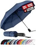 Repel Windproof Travel Umbrella - Compact & Withstands Winds up to 100MPH, Strongest Premium Auto Folding Umbrella for Rain and Sun - Durable, Light & Portable for Women & Men, Fits Backpack & Cars