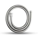 OFFO Shower Hose, Kink Free Stainless Steel Shower Hose Replacement, Flexible Handheld Shower Head Hose Extension for Pet Bathing Cleaning 60 in, Nickel Gray