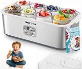 Suteck Yogurt Maker with 8 Jars, Adjustable Time & Temp Control