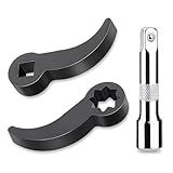 3 Pcs Pry Bar Wrench Adaptor Head, Half Shaft Removal Tools with 3/8"Extension Bar, Crowbar Adapter Head Tool, Pry Bar Ratchet Adapter for Tight Spaces, 1/2" 8pt Square + 3/8" Square Drive- Samest