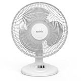 shinic 12-Inch Oscillating Table Fan, 3-Speed Quiet Desk Fan with Adjustable Tilt & Safety Grill, ETL Listed Portable Tabletop Fan for Bedroom, Home Office, Kitchen, Dorm