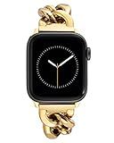 WITHit Anne Klein Fashion Chain Bracelet for Apple Watch, Secure, Adjustable, Apple Watch Replacement Band, Fits Most Wrists (38/40/41mm, Gold)