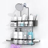Hanging Shower Caddy Over Showerhead - Rustproof No Drill Shower Organizer