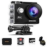 Apexcam Action Camera 4K with 64G SD Card Sports Cameras 20MP 131FT Waterproof Underwater Camera 170°Wide-Angle WiFi Cameras with 2.4G Remote Control, 2 Batteries, Mounting Accessories Kits
