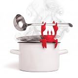 OTOTO 2 in 1 Silicone Spoon Rest & Steam Releaser - Large Spoon Holder for Stove Top - Unique and Useful Gift for Cooking - Heat Resistant Utensil Rest, Kitchen Gadgets, Red Gift (Red the Crab)