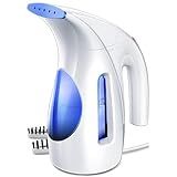 HiLIFE Steamer for Clothes, Portable Handheld Clothing Steamer, 240ml Big Capacity, 700W, Strong Power, Fabric Quick Wrinkle Remover with Brush for Home, Office, Travel (ONLY 120V) -Blue