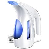 HiLIFE Steamer for Clothes, Portable Handheld Clothing Steamer, 240ml Big Capacity, 700W, Strong Power, Fabric Quick Wrinkle Remover with Brush for Home, Office(ONLY 120V) -Blue