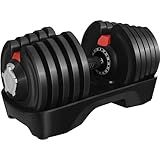 Yaheetech Adjustable Dumbbell 90lbs Adjustable Dumbbell Weight Fast Adjust Weight Dumbbells with Tray & Anti-Slip Handle for Men/Women Home Gym Full Body Strength Training Workout Equipment