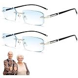Presbyopia Glasses Color-Changing Vision Glasses Anti-Blue Light Self Adjusting Reading for Seniors Women Men (Blue,2pcs,1.5)
