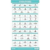 Vive Yoga Poster - Poses for Beginners and Experts - Mat Exercise Home Gym