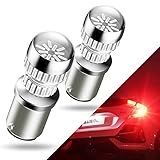 AUXITO Upgraded 1157 2357 LED Bulb Red for Tail Lights Brake Lights Super Bright 2057 2357 7528 BAY15D LED Replacement Light Kit for Tail Stop Brake Signal Running Lights, Pack of 2
