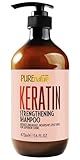 PURE NATURE LUX SPA Keratin Shampoo - Sulfate Free, Strengthening Formula - Repair Damaged and Dry Hair - Products for Women and Men - For Thinning Hair - 16 Fl Oz