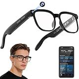 AI Smart Glasses with Camera, 4K HD Video & Photo Capture, Real-Time Translation, Recording Glasses with AI Assistant, Open-Ear Audio, Object Recognition, Bluetooth, for Travel (Transparent Lens)
