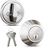 Veise Keyed Single Cylinder Deadbolt Lock, Inside Thumb Turn,Satin Nickel