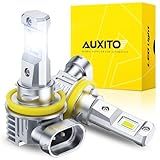 AUXITO H11 H8 LED Fog Light Bulb - 900% Brighter 6500K White, Direct Fit Mini Size, Hassle-Free Plug & Play, Extended Lifespan, Flicker-Free Operation, Pack of 2