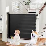 PRObebi Retractable Baby Gates for Stairs & Doorways, Dog Gate 0-54" W × 34" H, Black