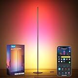 Govee RGBIC Floor Lamp Basic, LED Corner Lamp Works with Alexa, 1000 Lumen Smart Modern Floor Lamp with Music Sync and 16 Million DIY Colors, Color Changing Standing Lamp for Bedroom Living Room Black