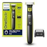 Philips Norelco OneBlade 360 Hybrid Face, Electric Beard Trimmer and Shaver, with 360 Blade Technology, 1x 360 Blade for Face, 5in1 Adjustable Comb, Model QP2724/90