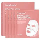 Angel side Collagen Face Mask Skincare, Hydrating & Firming Hydrogel Face Masks, Elasticity Boosting Collagen Mask for All Skin Types, Skin Care Essentials 34g x 4 Sheets