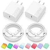 iPhone Charger Fast Charging, 2 Pack 20W USB C Wall Charger Block with 2 Pack MFi Certified 6FT Type C to Lightning Cables for iPhone 14 13 12 11 Pro Max XR XS X, iPad,AirPods Pro