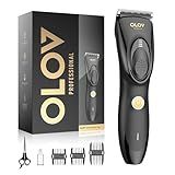 OLOV PROFESSIONAL Hair Clippers for Men, Cordless Hair Clipper Kit, Adjustable 4 Length Setting, 2-Speed Settings, Replaceable Ceramic Blade Heads, Rechargeable Hair Clippers for Family (Black)