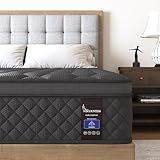 VISCOUNTESS King Mattress, 10 Inch Hybrid Mattresses Euro Top Medium Firm for Back & Lumbar Support, 100 Night Trial, Individual Pocket Spring Bed for Motion Isolation & Pressure Relief