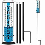 Rain Gauge outdoor, Upgraded Accurate Rain Gauges Outdoors best rated, Thickened Transparent Plastic Rain Measure Gauge for Yard, Adjustable Height Large Rain Measuring Tool for Garden, Easy to Read