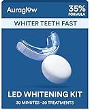 Auraglow Teeth Whitening Kit, LED Accelerator Light, 35% Carbamide Peroxide Teeth Whitening Gel, 20+ Whitening Treatments, Whitens up to 10 Shades in 7 Days