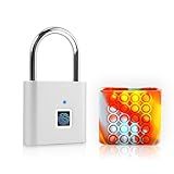 UMIKSMART Biometric Smart Lock, Keyless Fingerprint Padlock with USB Charging, Smart Lock Gift for Students, Gym Lockers, School Lockers, Luggage, Storage Boxes, Fences, Backpacks, Cabinets